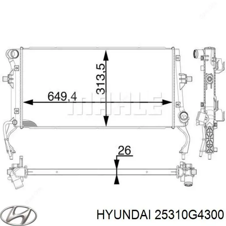 Радіатор 25310M6400 Hyundai/Kia