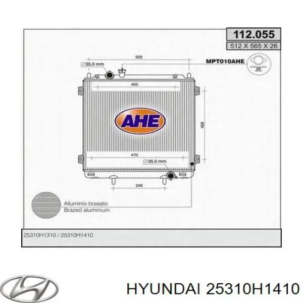 Радіатор 25310H1410 Hyundai/Kia