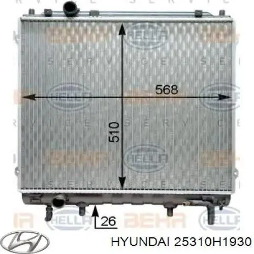 Купити 25310H1930 Hyundai/Kia Радіатор двигуна
