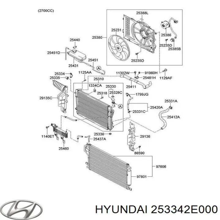 Подушка радіатора охолодження, верхня Hyundai/Kia 253342E000 ціна, від 4.56 USD