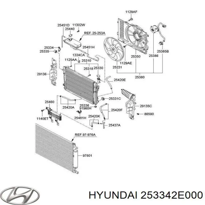 Подушка радіатора охолодження, верхня Hyundai Tucson (JM) (Хендай Таксон)