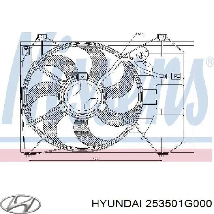Дифузор (кожух) радіатора охолодження Hyundai/Kia 253501G000 ціна, від 114.39 USD