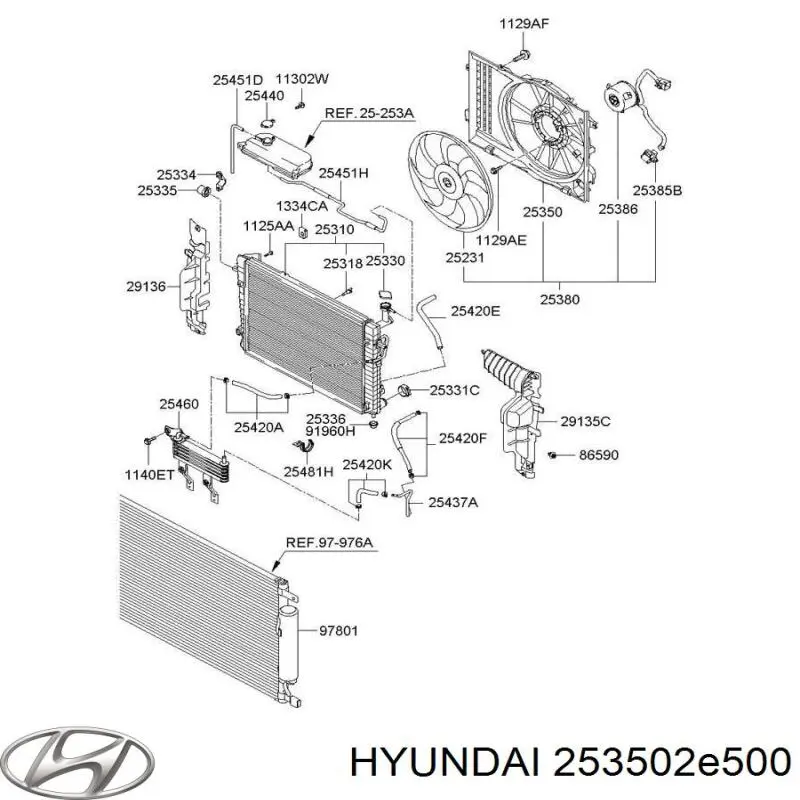 Дифузор (кожух) радіатора охолодження 253502e500 HYUNDAI
