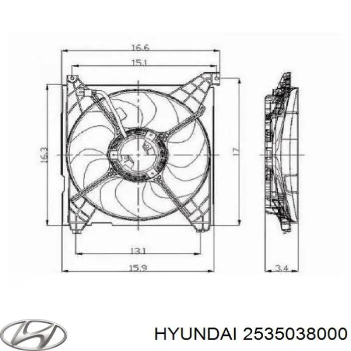 Дифузор вентилятора Hyundai/Kia 2535038000 ціна, від 38.01 USD