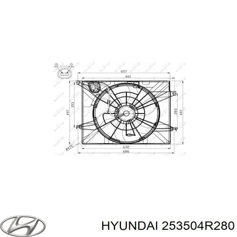 Дифузор (кожух) радіатора охолодження 253504R280 Hyundai/Kia