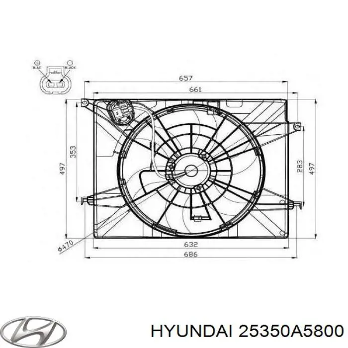 Дифузор (кожух) радіатора охолодження Hyundai I30 (GDH) (Хендай Ай 30)
