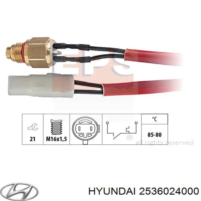 2536024000 Hyundai/Kia термо-датчик включення вентилятора радіатора