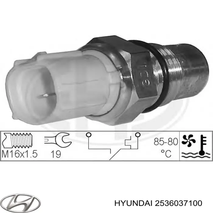 Датчик температури радіатора Hyundai/Kia 2536037100 ціна, від 6.12 USD