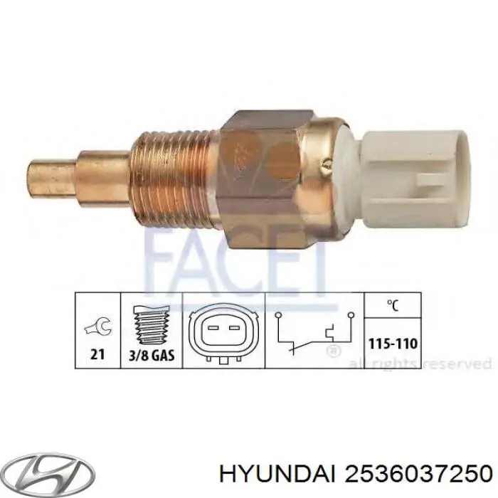 Термо-датчик включення вентилятора радіатора Hyundai Sonata (Хендай Соната)