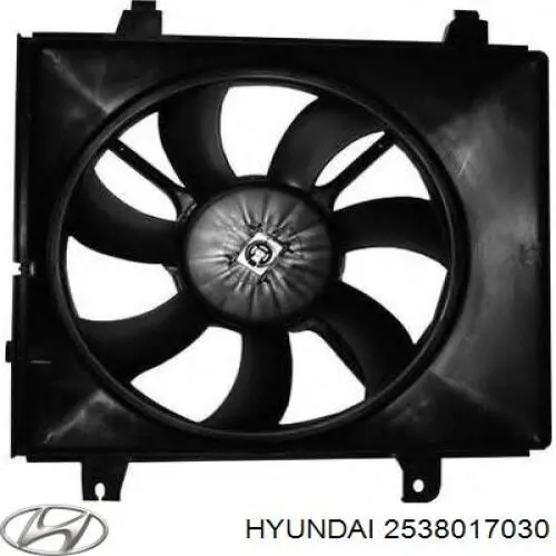 2538017030 Hyundai/Kia Дифузор радіатора охолодження, в зборі з мотором і крильчаткою