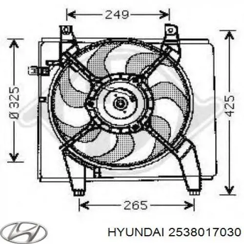 Дифузор радіатора охолодження, в зборі з двигуном і крильчаткою Hyundai/Kia 2538017030 ціна, від 24.94 USD