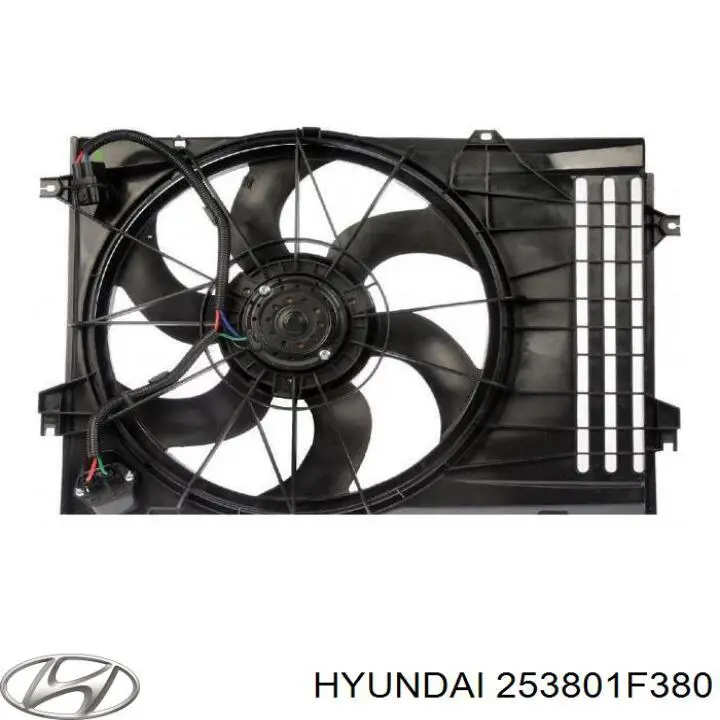 253861F251 Hyundai/Kia дифузор радіатора охолодження, в зборі з двигуном і крильчаткою