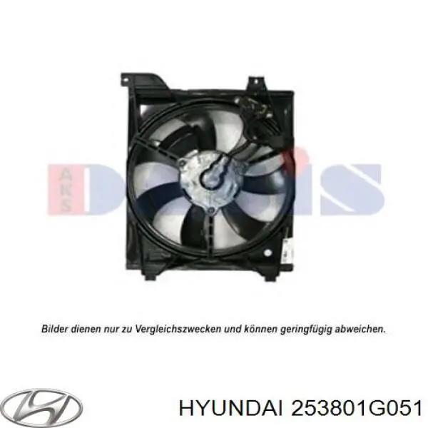 Купити 253801G050 Hyundai/Kia Дифузор радіатора охолодження, в зборі з двигуном і крильчаткою