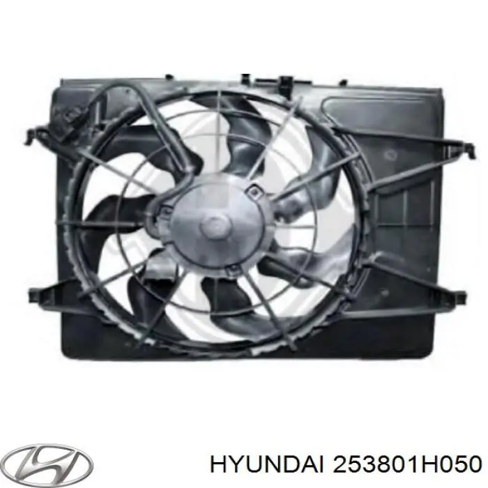 253801H050 Hyundai/Kia електровентилятор охолодження в зборі (двигун + крильчатка)