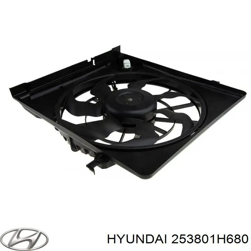 253801H680 Hyundai/Kia Дифузор радіатора охолодження, в зборі з мотором і крильчаткою