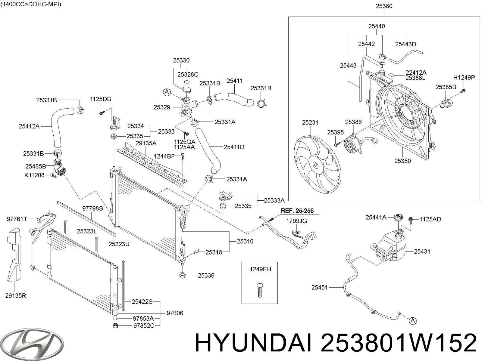  Hyundai/Kia 253801W152 ціна, від 84.88 USD