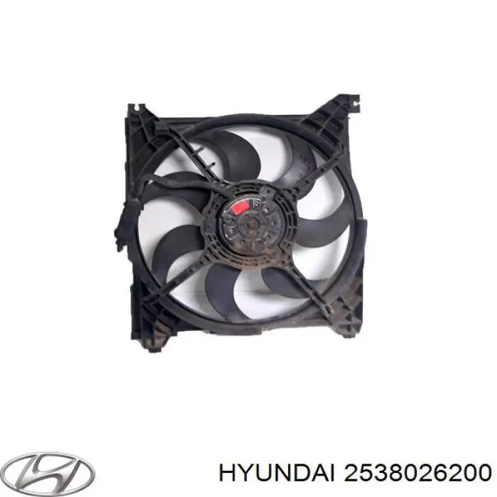 Купити 2538026200 Hyundai/Kia Дифузор радіатора охолодження, в зборі з двигуном і крильчаткою