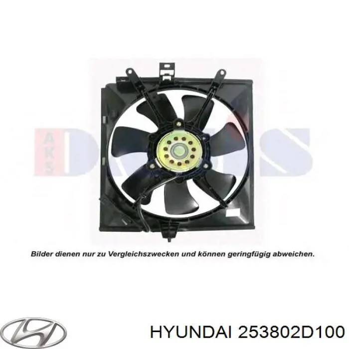 253802D100 Hyundai/Kia дифузор радіатора охолодження, в зборі з двигуном і крильчаткою