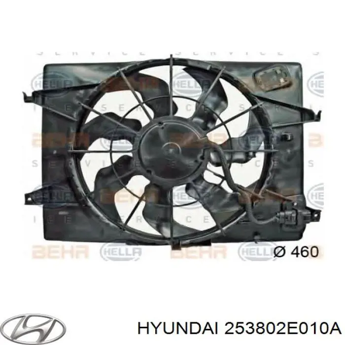 Купити 253802E010A Hyundai/Kia Дифузор радіатора охолодження, в зборі з двигуном і крильчаткою