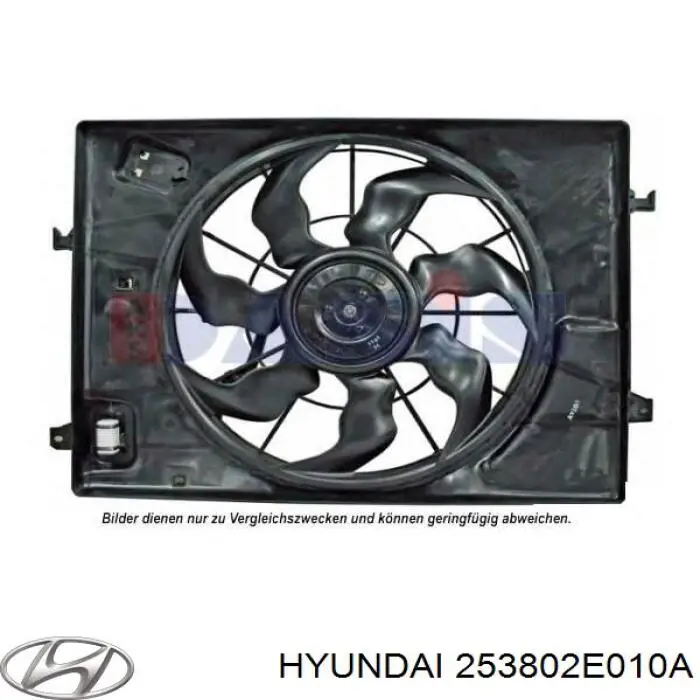 253802E010A Hyundai/Kia дифузор радіатора охолодження, в зборі з двигуном і крильчаткою