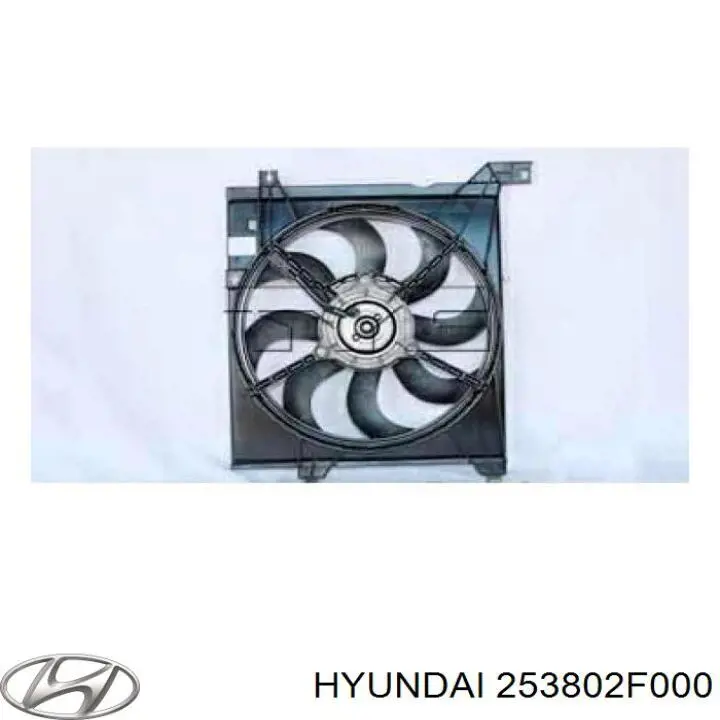 253802F700 Hyundai/Kia дифузор радіатора охолодження, в зборі з двигуном і крильчаткою