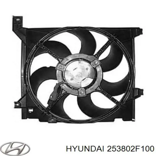 Купити 253802F100 Hyundai/Kia Дифузор радіатора охолодження, в зборі з двигуном і крильчаткою