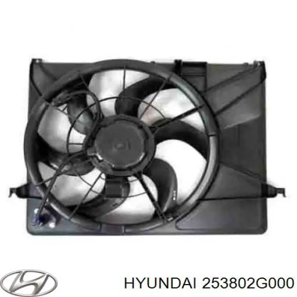 253802G000 Hyundai/Kia дифузор радіатора охолодження, в зборі з двигуном і крильчаткою