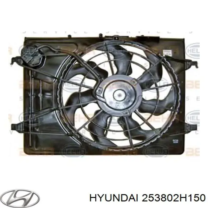 253802H150 Hyundai/Kia Дифузор радіатора охолодження, в зборі з мотором і крильчаткою