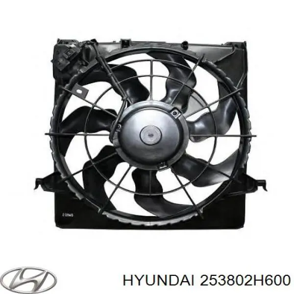 253802H600 Hyundai/Kia Дифузор радіатора охолодження, в зборі з мотором і крильчаткою