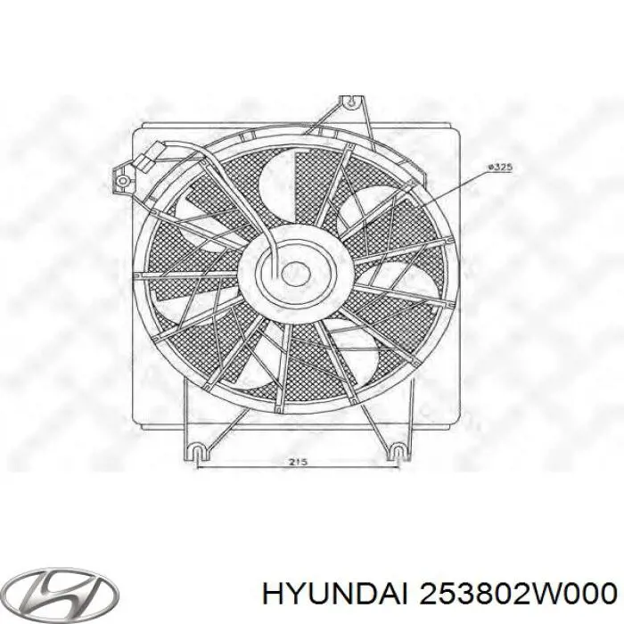 Електровентилятор охолодження в зборі (двигун + крильчатка) Hyundai Santa Fe 3 (DM) (Хендай Санта фе)