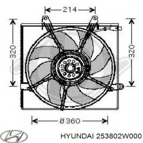 Дифузор радіатора охолодження, в зборі з двигуном і крильчаткою Hyundai/Kia 253802W800 ціна, від 76.65 USD