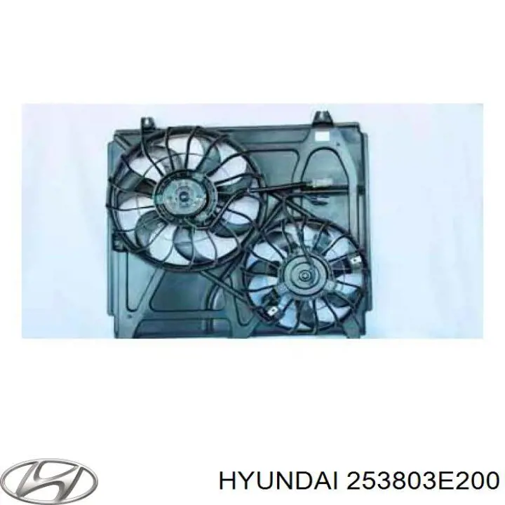 253803E200 Hyundai/Kia Дифузор радіатора охолодження, в зборі з мотором і крильчаткою