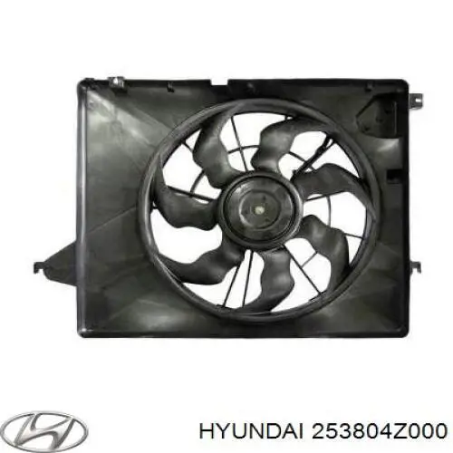253804Z000 Hyundai/Kia дифузор радіатора охолодження, в зборі з двигуном і крильчаткою