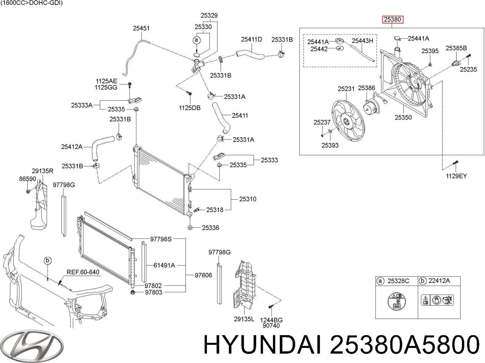 Електровентилятор охолодження в зборі (двигун + крильчатка) Hyundai I30 (GDH) (Хендай Ай 30)