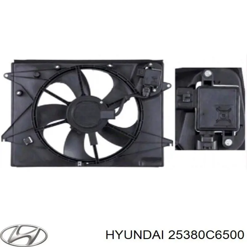 25380C6500 Hyundai/Kia Дифузор радіатора охолодження, в зборі з мотором і крильчаткою