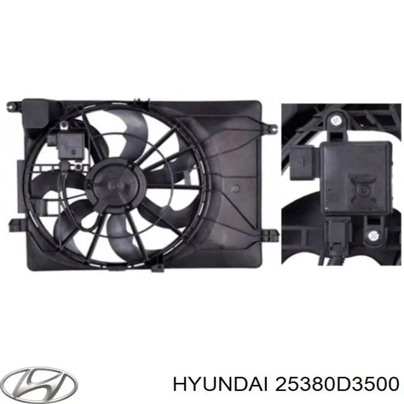 25380D3500 Hyundai/Kia Дифузор радіатора охолодження, в зборі з мотором і крильчаткою