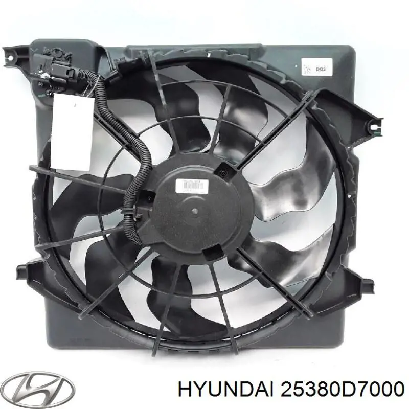 25380D7000 Hyundai/Kia Дифузор радіатора охолодження, в зборі з мотором і крильчаткою