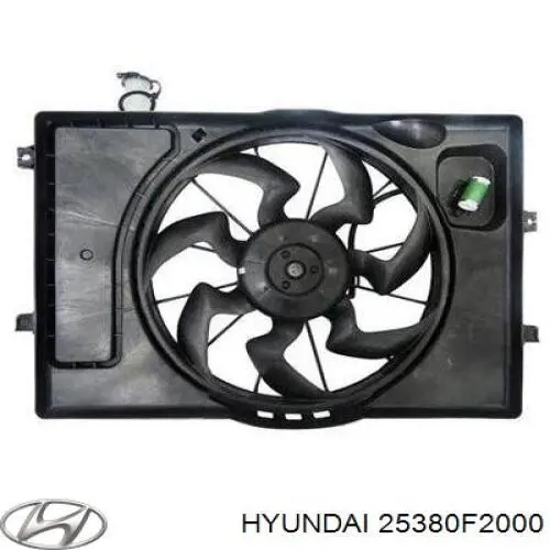 25380F2000 Hyundai/Kia електровентилятор охолодження в зборі (двигун + крильчатка)