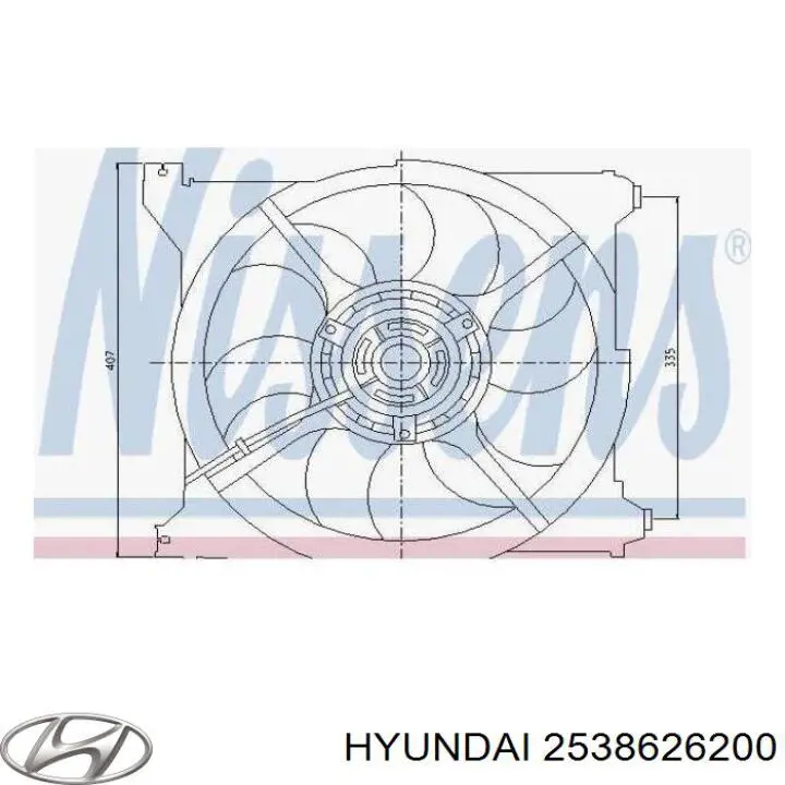 Двигун вентилятора системи охолодження Hyundai Santa Fe 1 (SM) (Хендай Санта фе)