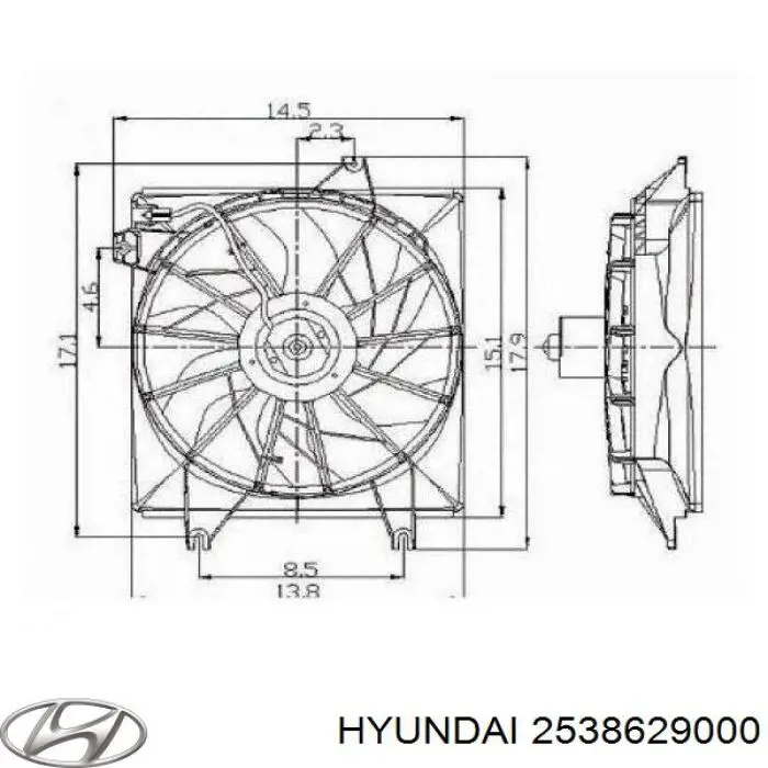 Двигун вентилятора системи охолодження Hyundai/Kia 2538629000 ціна, від 54.31 USD