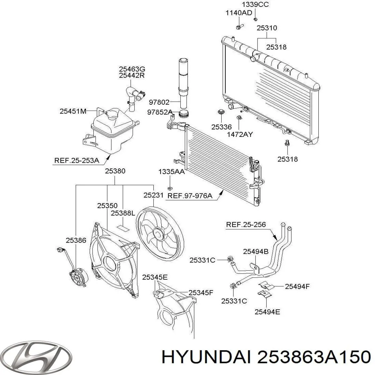 Купити 253863A150 Hyundai/Kia Двигун вентилятора системи охолодження