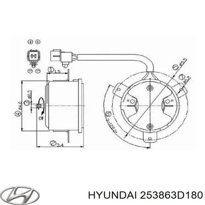 Двигун вентилятора системи охолодження Hyundai/Kia 2538638050 ціна, від 44.33 USD