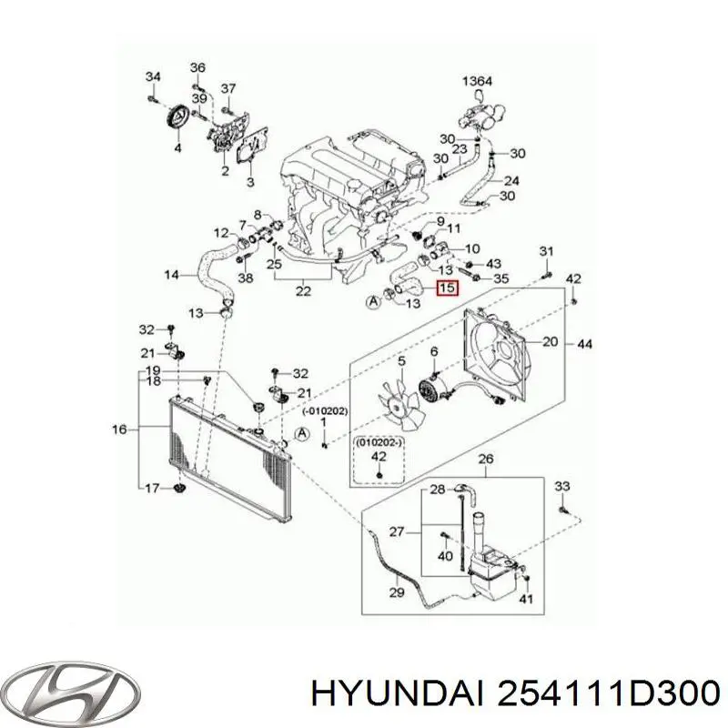 Патрубок системи охолодження Hyundai/Kia 254111D300 ціна, від 40.49 USD