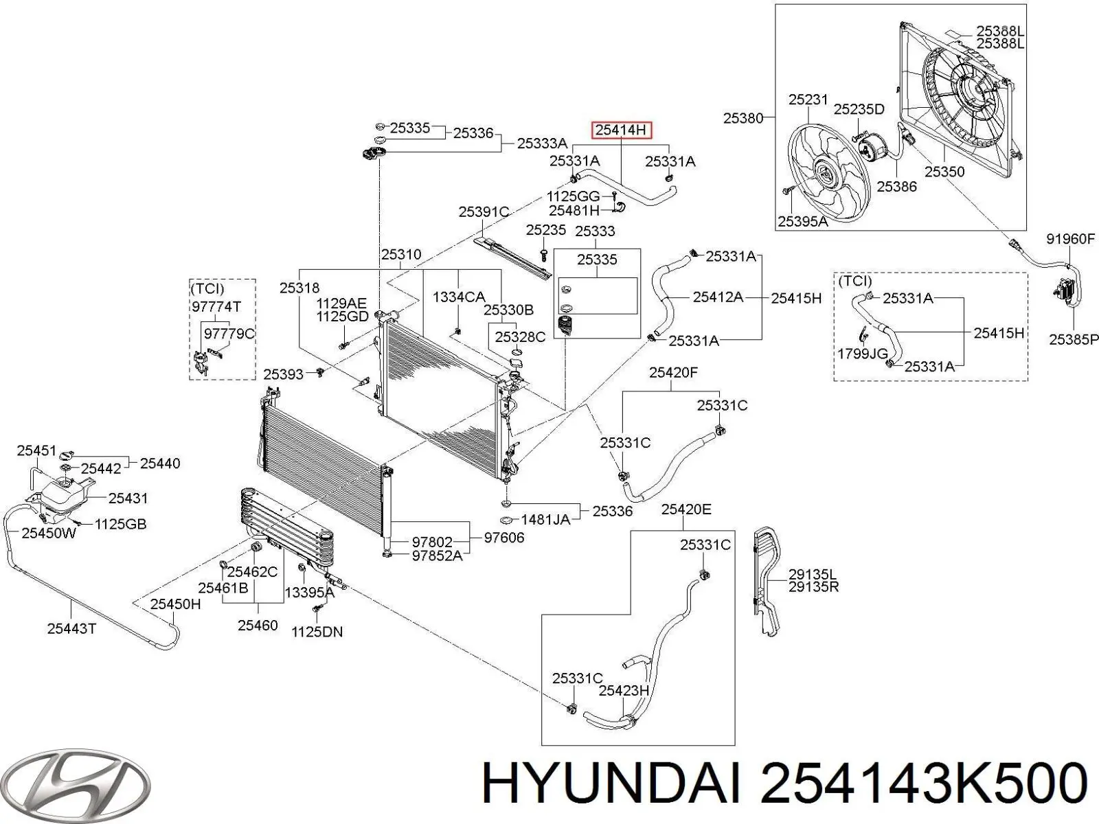 Шланг/патрубок радіатора охолодження, верхній Hyundai Sonata (NF) (Хендай Соната)