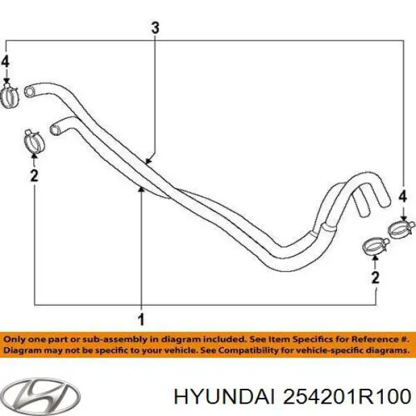 Трубка/шланг охолодження АКПП, обратка Hyundai/Kia 254201R100 ціна, від  USD
