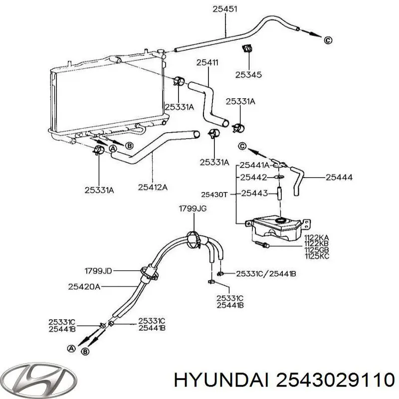 Бачок системи охолодження двигуна розширювальний Hyundai/Kia 2543029110 ціна, від 5.08 USD