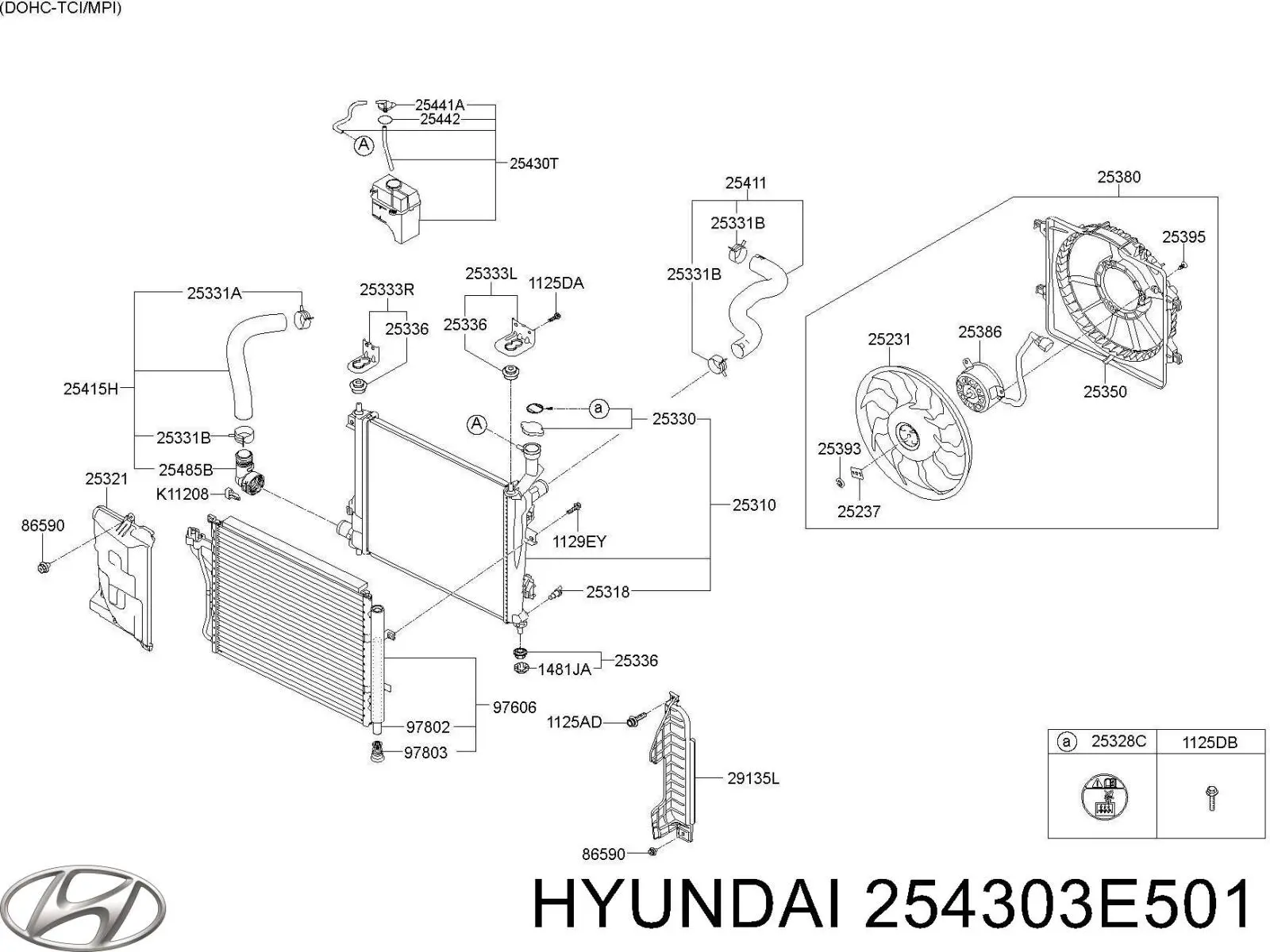 Бачок системи охолодження двигуна розширювальний Hyundai/Kia 254303E501 ціна, від 143.65 USD