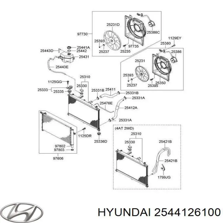 Купити 2544126100 Hyundai/Kia Кришка розширювального бачка