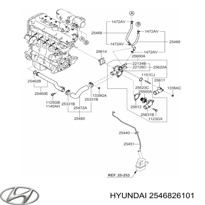 2546826101 Hyundai/Kia шланг (патрубок обігріву дросельної заслінки)