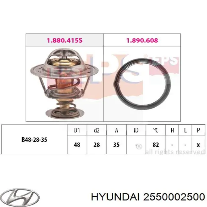 Термостат 2550002500 Hyundai/Kia